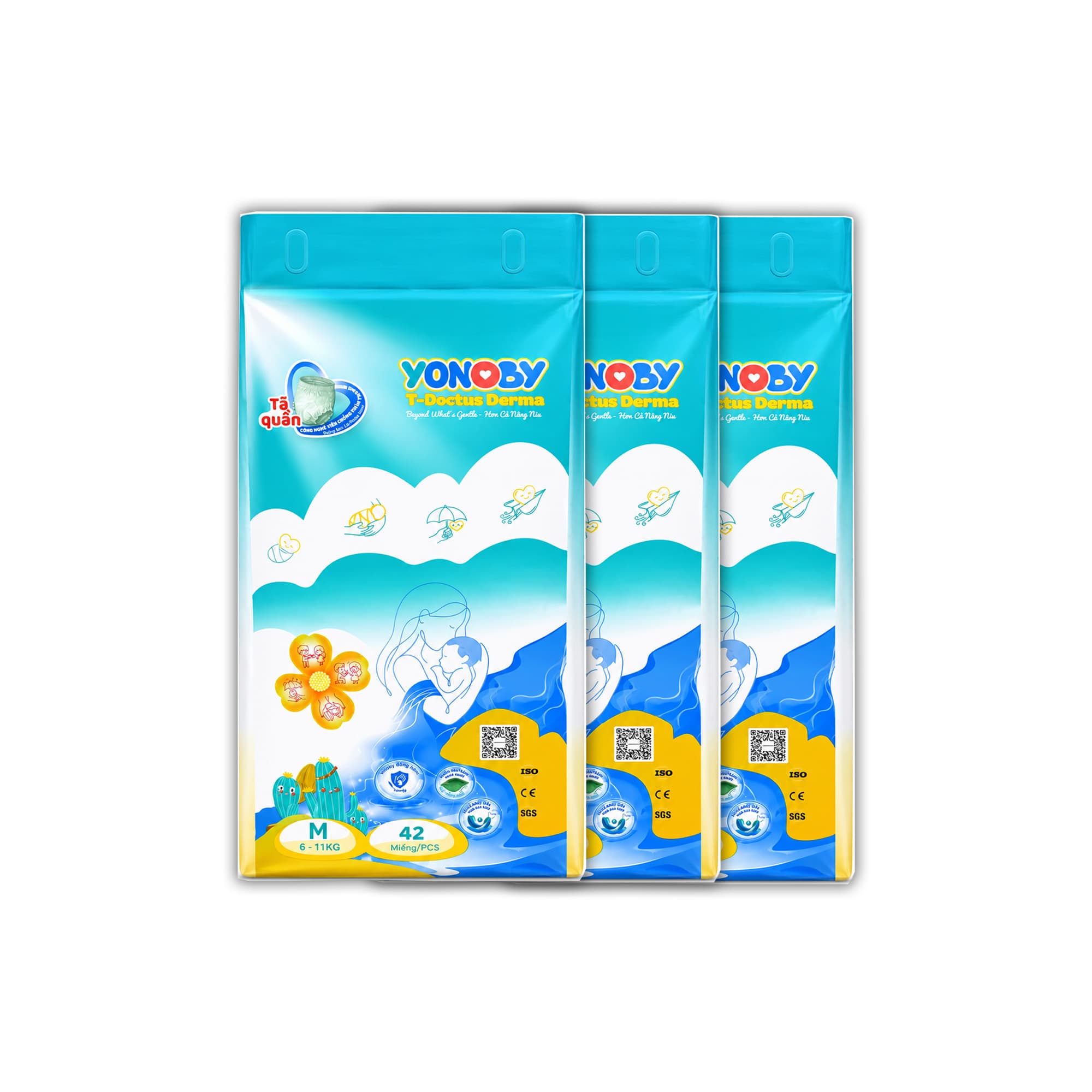 COMBO 3 Tã/bỉm Quần Yonoby T-Doctus Derma