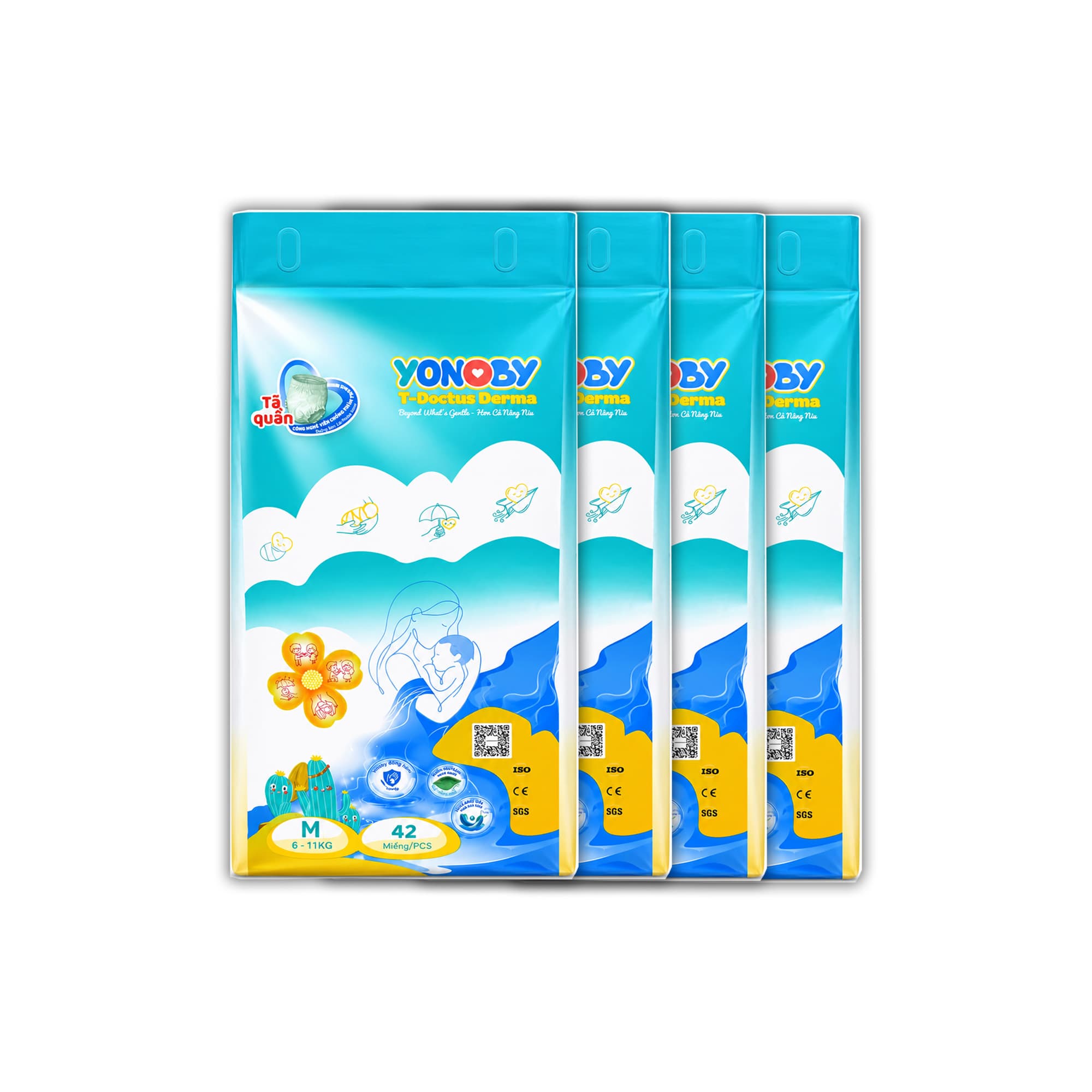 COMBO 4 Tã/bỉm Quần Yonoby T-Doctus Derma